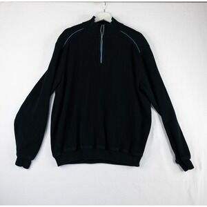 St. Croix Quarter Zip Sweater Mens XL Navy Blue Excellent Cotton Blend Ribbed